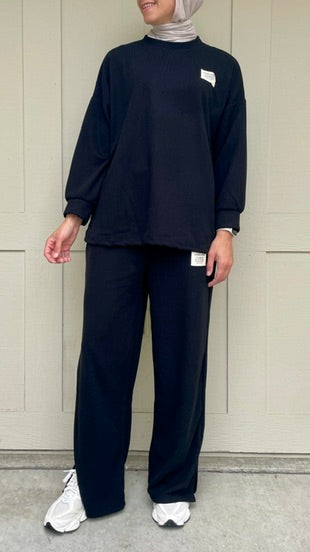 two pieces set in black