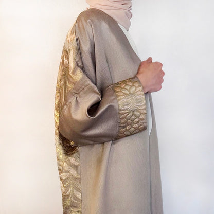 Elegant colorful oversized abaya with gold details